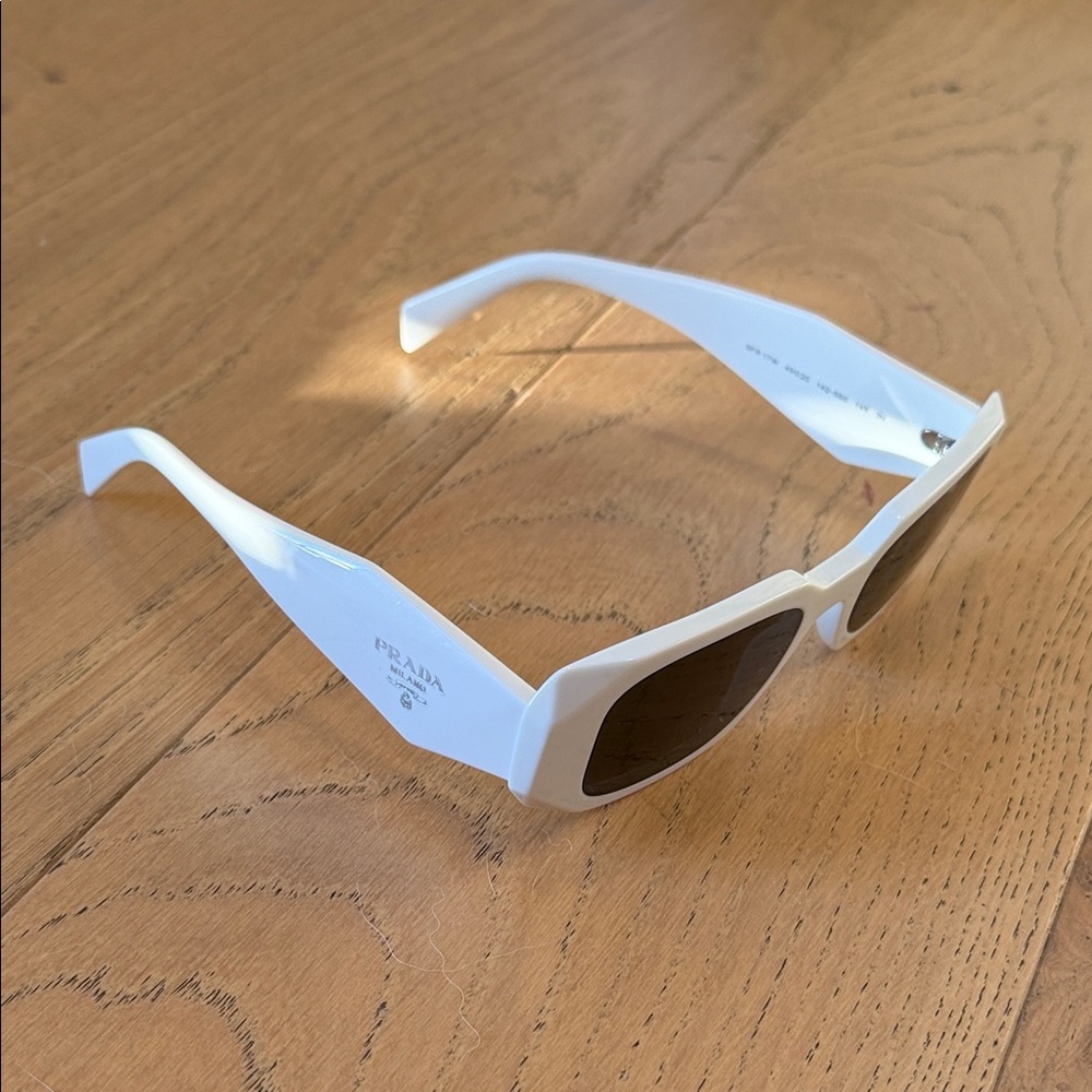 Prada White Rectangular Sunglasses - image 8